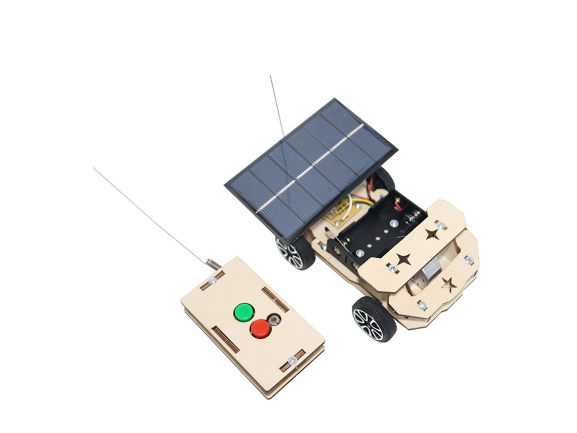 Kit De Montaje Diy Para Coche De Madera Con Control Remoto Solar Para Niños De 8 A 12 Años.