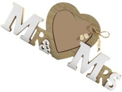 Marco Fotos Madera Doble Corazón Bodas Decoración Artesanal Compromisos Romántico Regalo Original Parejas Mesa