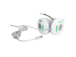 Auriculares Baoj-2026 Ajazz Diadem con sonido estéreo 7.1 y cancelación de ruido, auriculares con cable e interfaz USB (blancos)