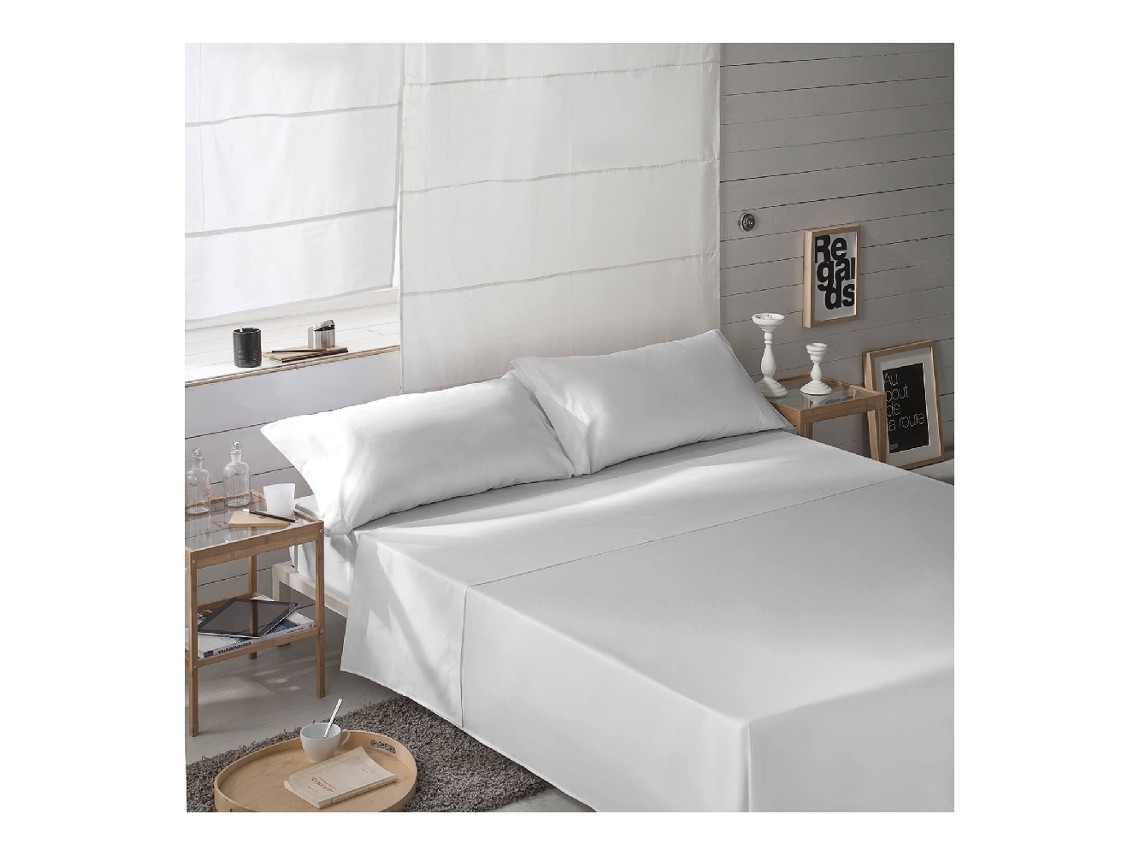 Sábanas NATURALS (Blanco - Algodón - 230 x 270 cm)