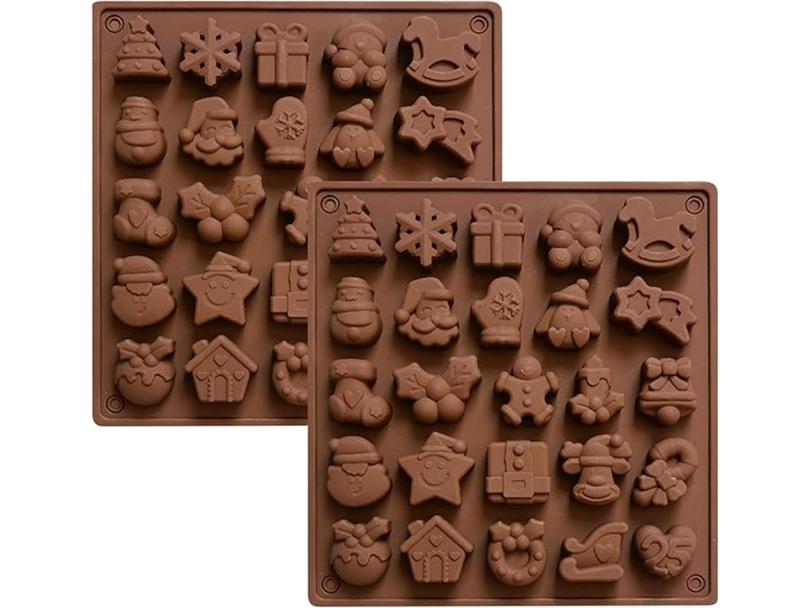 Molde Silicone 25 Cavidades Antiadherente Para Chocolates Y Dulces Navidad