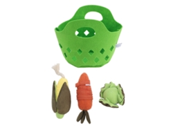 Dan26-juego De Comida De Peluche Verduras Para Niños Cesta De Verduras Suave Incluye Zanahoria Col Repollo Maíz