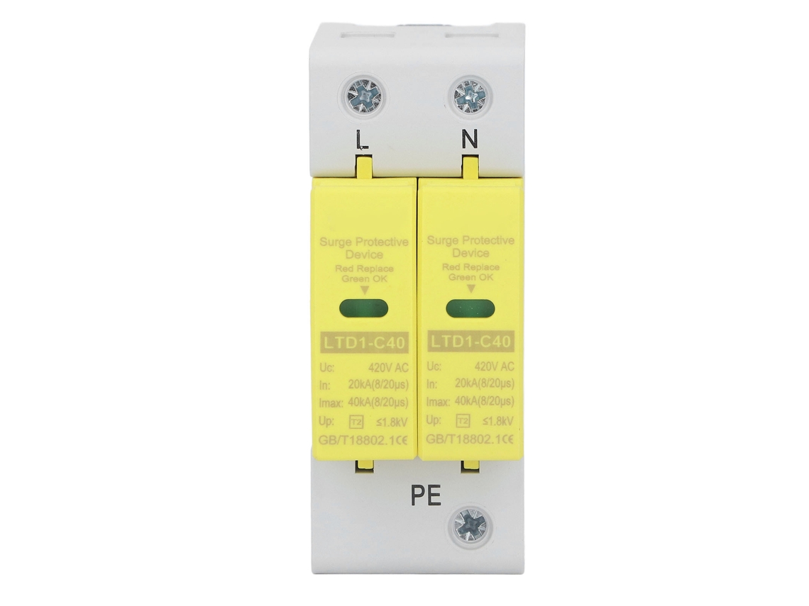 Dispositivo Protector De Sobrecarga 2p Arrester De Voltaje Precisión Alta Protector De Sobrecarga Hogar Ac420v