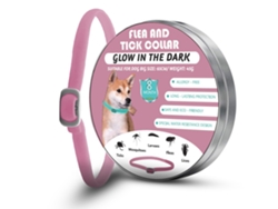 Collar Antirrobo Rosa Para Perros | 8 Meses De Protección, Luz Nocturna