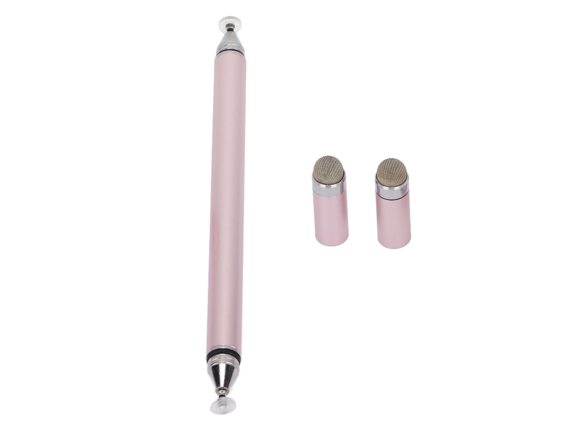 Lápiz Stylograph 2 en 1 de alta precisión y respuesta rápida, color rosa, para celulares y tabletas, luz dorada.