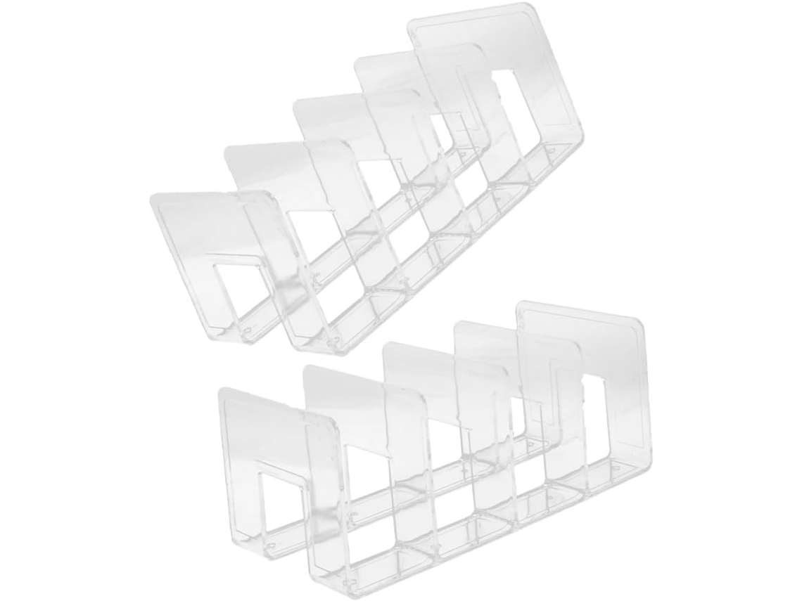Soportes Transparentes Para Libros (2 Piezas), Estante De Escritorio De 4 Compartimentos