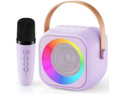 Máquina de karaoke para niños con micrófono y luz LED. Mini altavoz Bluetooth portátil para fiestas de cumpleaños familiares con micrófono. Yizhood