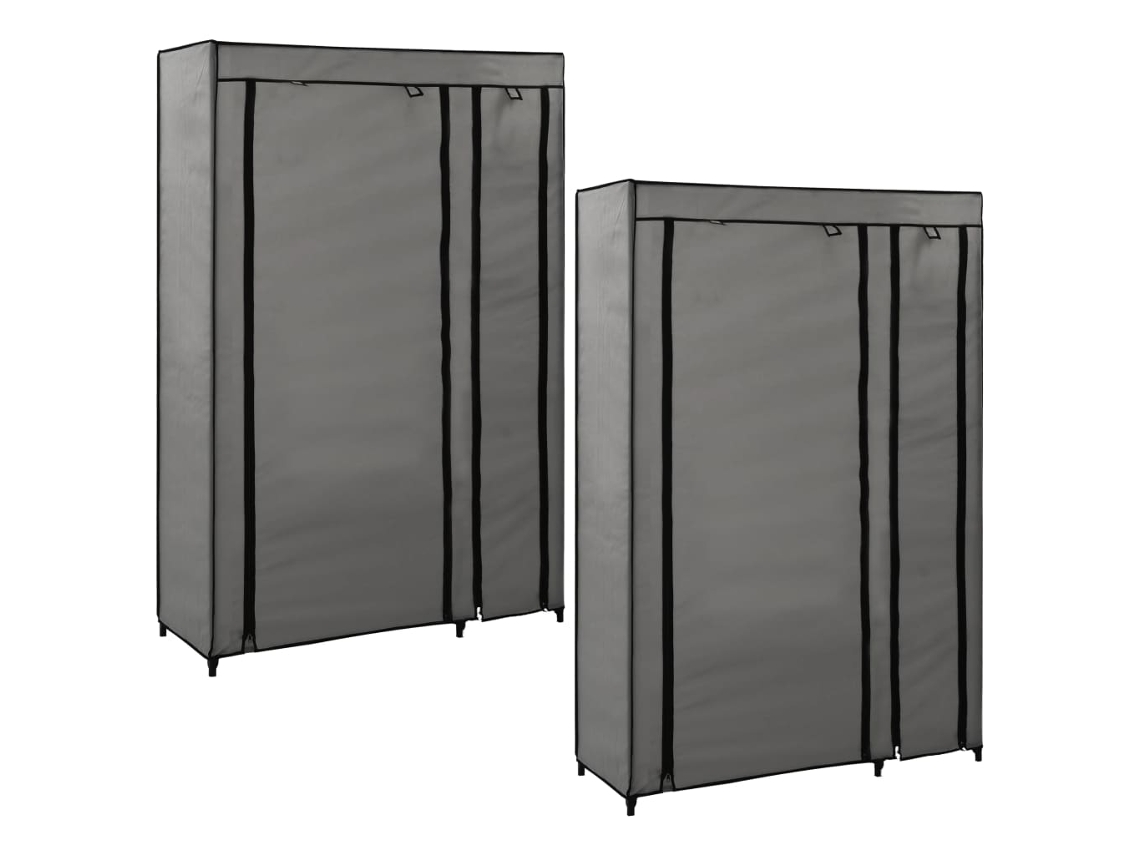 Conjunto 2 Armario plegable VIDAXL Gris Tela