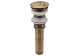 Tapón de desagüe de baño de cobre antiguo con rebosadero y desagüe emergente