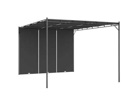 MAISON EXCLUSIVE Cenador de jardín con cortina lateral gris antracita 4x3x2,25 m