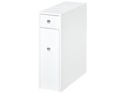 Armario De Baño Estrecho Con 2 Cajones Y Tapa Superior Blanca, 17x48x58