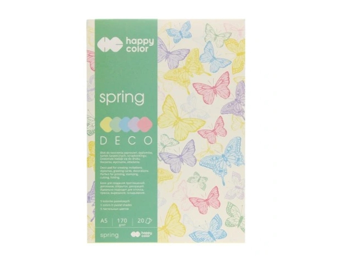 Bloco Decorativo A5, Primavera, 20 Hojas Happy Color