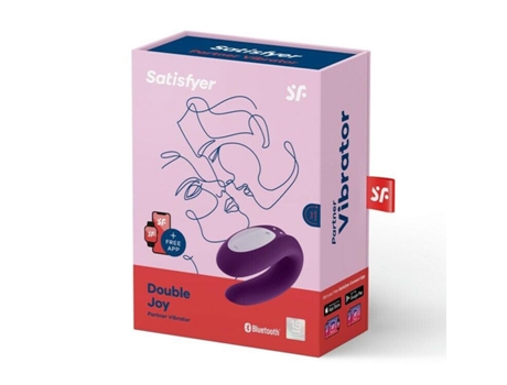 Estimulador SATISFYER Double Joy Vibrador Morado Con App Y Bluetooth 1 Unidad