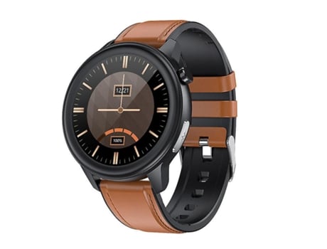 Reloj Inteligente ECG Hombre, 1.3 pulgadas Pantalla Táctil Completa Smartwatch Temperatura, IP68 Impermeable Fitness Tracker (Marrón) VEANXIN