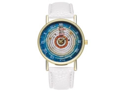 Reloj De Pulsera Unisex De Cuarzo Con Correa De Piel Sintética, Números Romanos, Blanco, A La Moda.