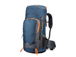 Mochila De Trekking Impermeable De 65 Litros Con Funda Para La Lluvia, Ideal Para Acampar, Escalar Y Practicar Montañismo, Color Azul Oscuro.