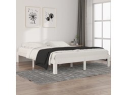 Estructura De Cama Sin Colchón Madera De Pino Blanco 160x200 Cm
