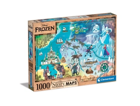 Puzzle CLEMENTONI Disney Story Maps Frozen 39666 (1000 Piezas)