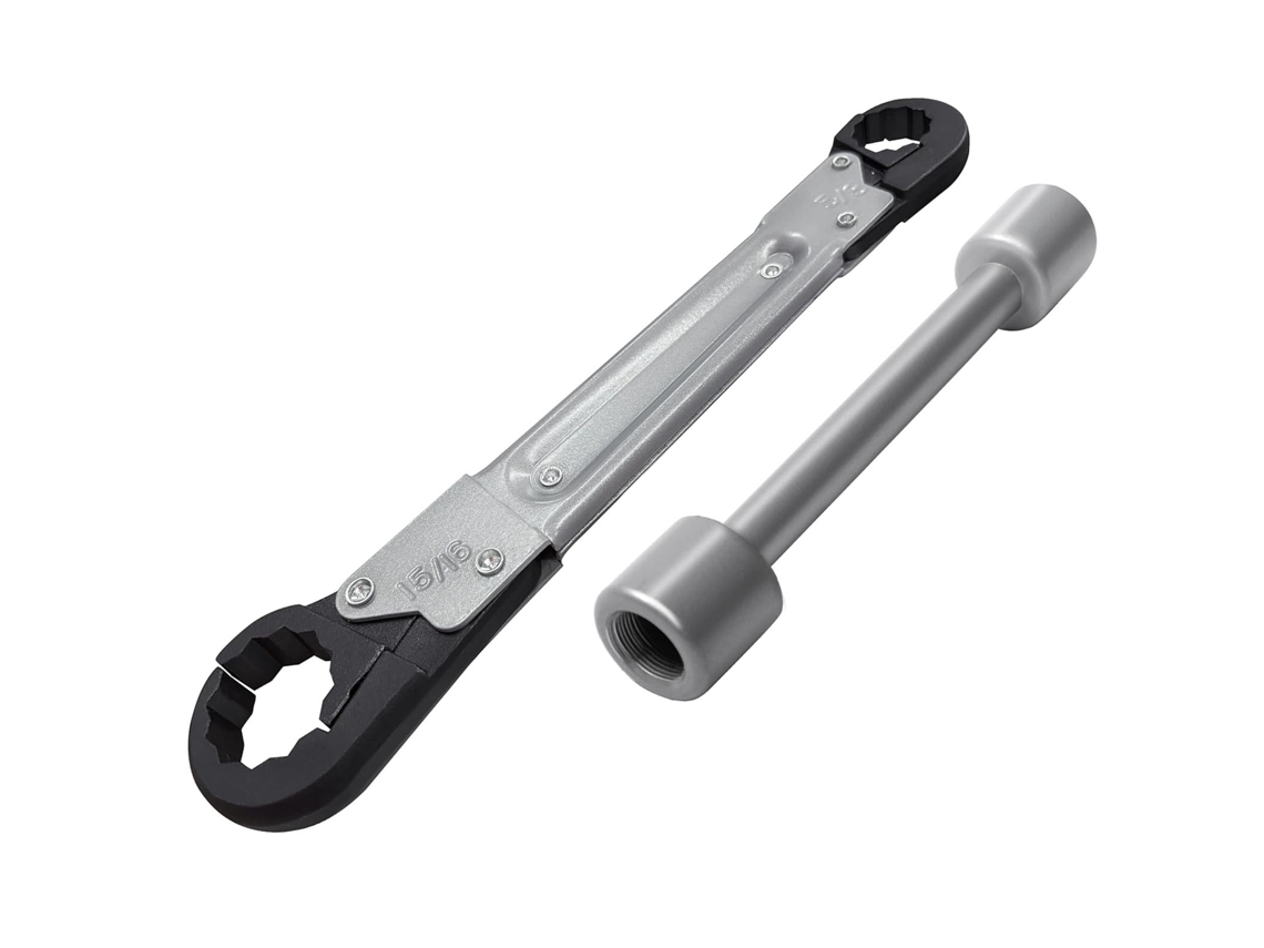 Juego de llaves de tope angulares de acero niquelado, herramienta de extracción profesional para fontaneros.
