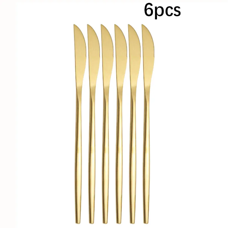 (juego De Cuchillos De 6 Piezas) Juego De Cubiertos Portugueses De Acero Inoxidable Con Cuchillos, Tenedores, Cucharas, Cucharillas Y Palillos.