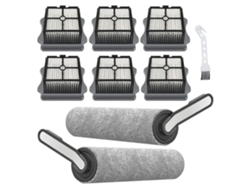 Pacote com 2 rolos de escova e pacote com 6 filtros para limpador tineco floor one s5