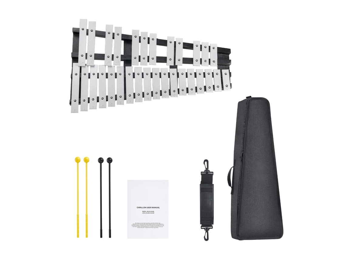Succebuy Kit Glockenspiel de xilófono de 30 tonos con mazos, baquetas y bolsa