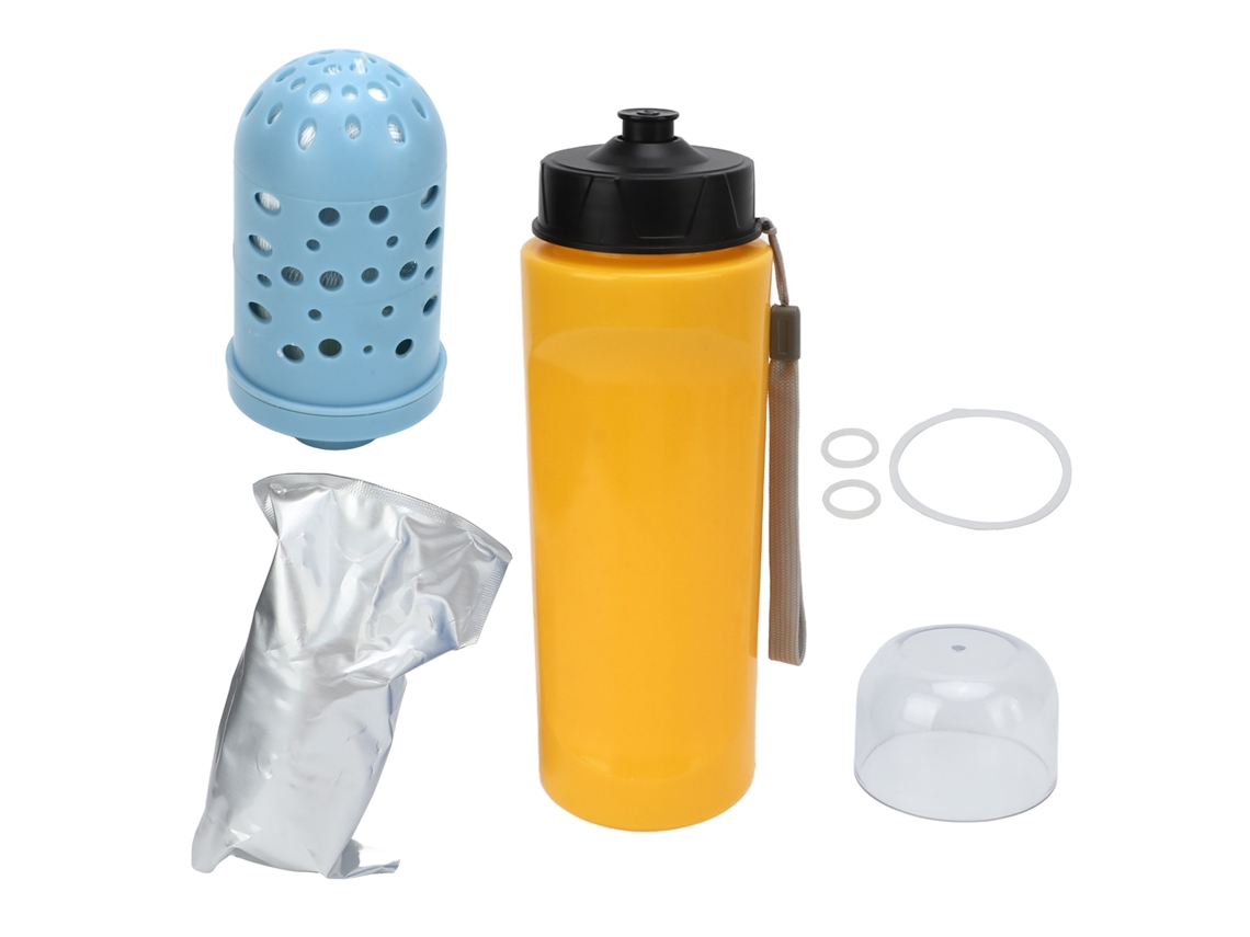 Botella De Agua Con Filtro Portátil 750ml Amarilla Para Viaje Senderismo Camping Outdoor