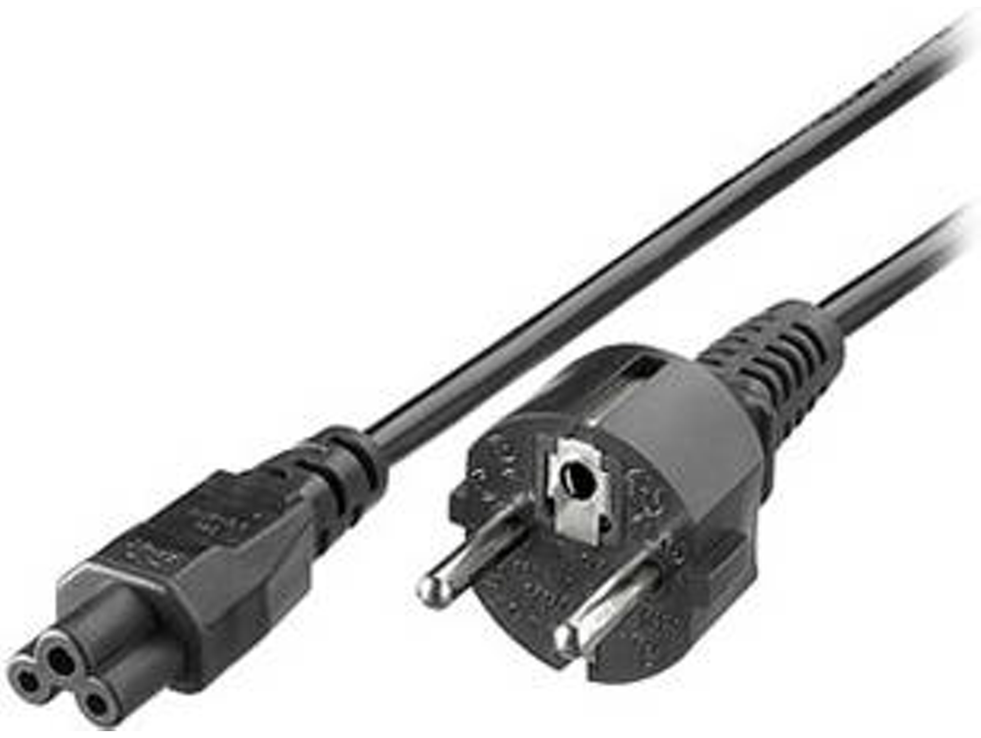 Cable de Alimentación 3GO CTREBOL CEE7/7 para C6 Macho/Hembra Negro