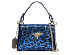 Aquileia Bolso De Mano Mujer. Piel Auténtica Gamuza Con Estampado Animal Print Leopardo Lacada Brillante.