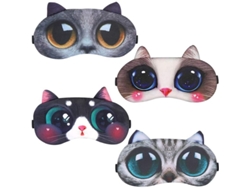 Juego De 4 Antifaces Suaves Y Esponjosos Con Forma De Ojos De Gato Para Dormir, Ideales Para Viajes Y Descanso.