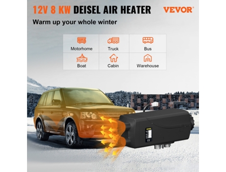 Calentador de Aire Diesel 8Kw Silenciador 12V 10L Tanque con Monitor LCD VEVOR