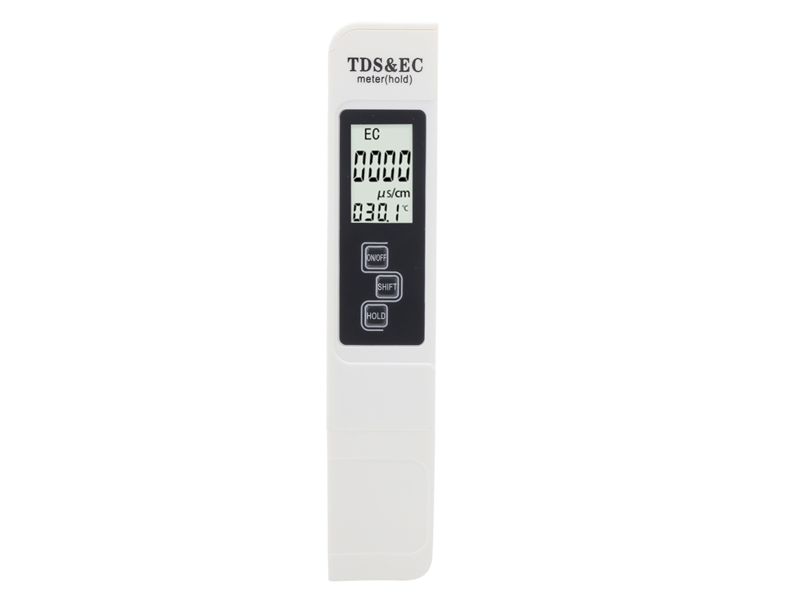 Detector Portátil 3 En 1 De Calidad Del Agua: Tds, Ec Y Temperatura Con Pantalla Led Blanca Hd.