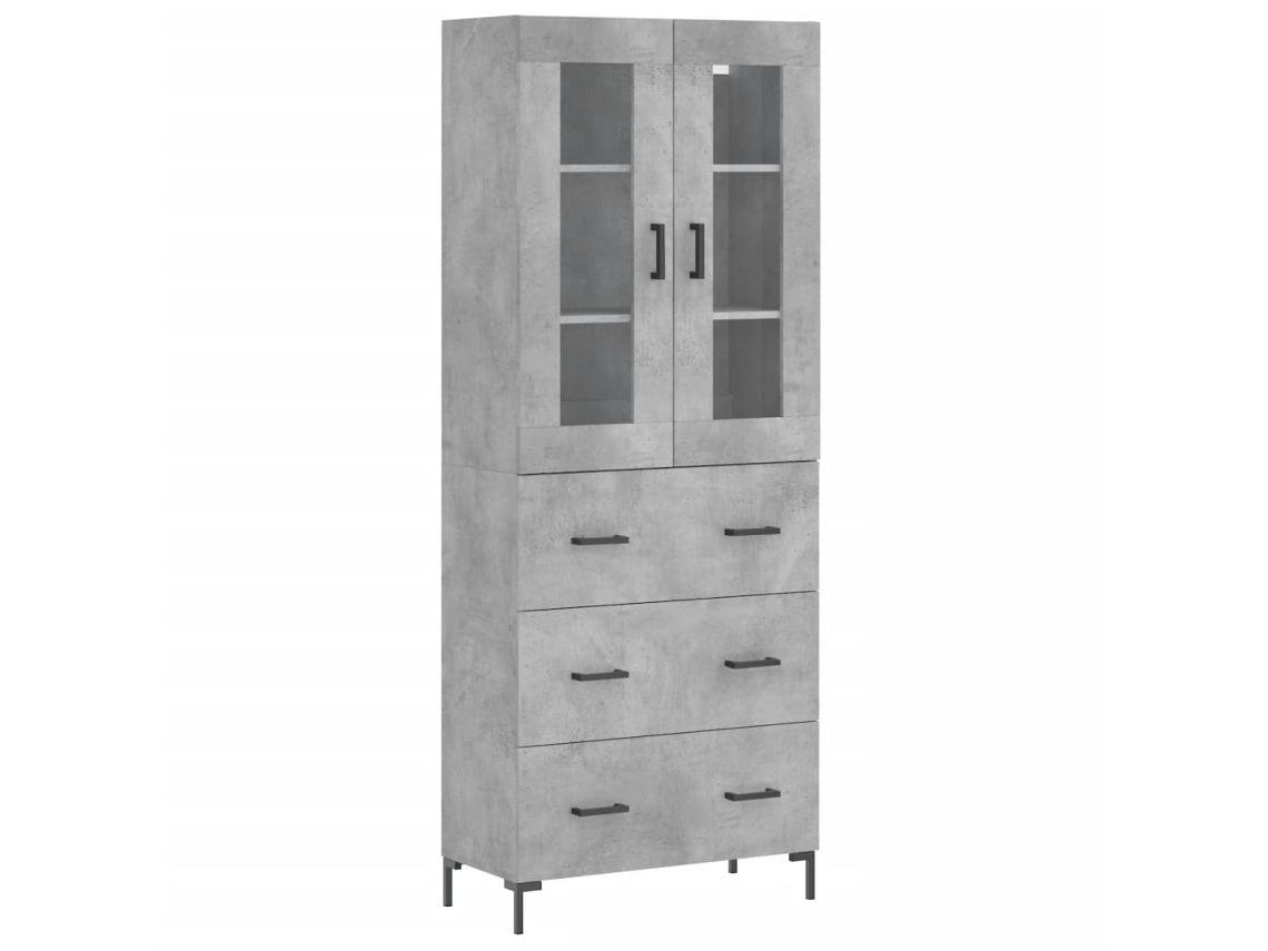 Maison Exclusive - Aparador Alto Madera Contrachapada Gris Hormigón 69,5x34x180 Cm