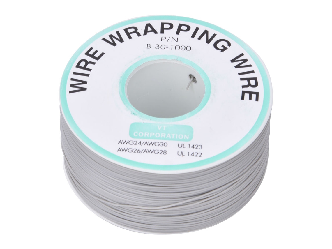 Cable De Cobre Estañado Ok 30awg Para Reparación De Placas De Circuitos Impresos, 300 Metros, Color Gris.
