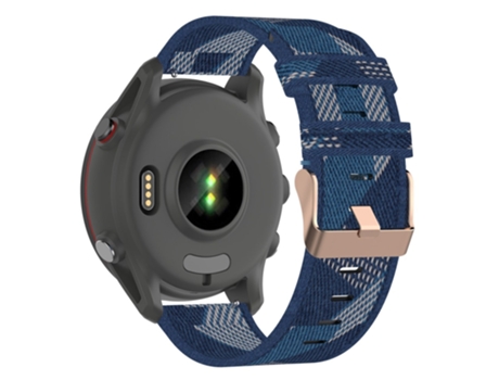 Correa de nailon 20mm con hebilla para Garmin Venu Sq/Venu 2 Plus/Huawei Watch GT 2 42mm/GT 3 Pro 43mm - raya azul