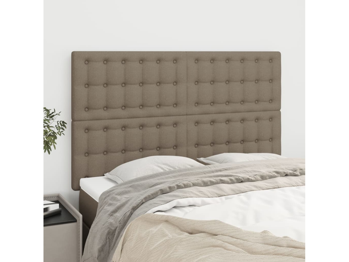 Cabeceros 4 Unidades Tela Gris Taupe 72x5x78/88 Cm
