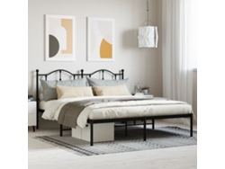 Estructura Cama Sin Colchón Con Cabecero Metal Negro 180x200 Cm