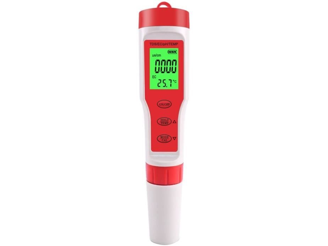 Medidor Tds 4 en 1, bolígrafo Digital de prueba de agua con Ph Tds Ce, medición de temperatura de alta precisión 1-1999Ppm y 0-14 Ph Gamm A784