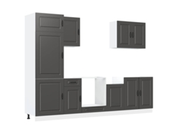 Juego de gabinetes de cocina de 7 piezas Kalmar Black EXCLUSIVO DE LA CASA