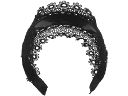 Diadema Ancha De Encaje Negro Para Mujer, Antideslizante Y Cómoda.