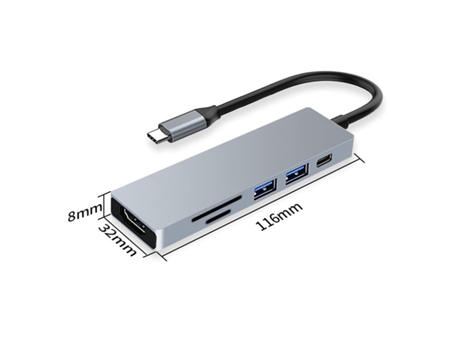 Adaptador USB C para MacBook, concentrador adaptador multipuerto USB tipo C a 4K HDMI compatible con portátiles tipo C como Macbook Pro, Dell XPS, ...