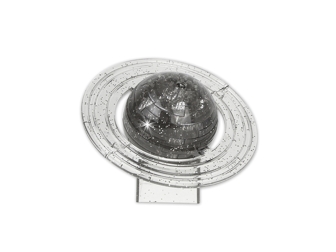 Rompecabezas De Cristal 3d Con Forma De Saturno, Translúcido, Bloques, Para Armar, Gris.