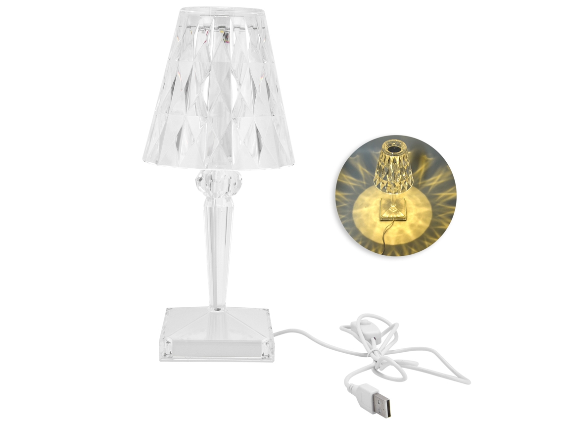 2026-lámpara De Mesa De Cristal Con Abatimiento De Luz Transmisión Fuerte Usb Bajo Consumo Energético Luz Cálida Decorativa Para Sala Comedor Dormitorio
