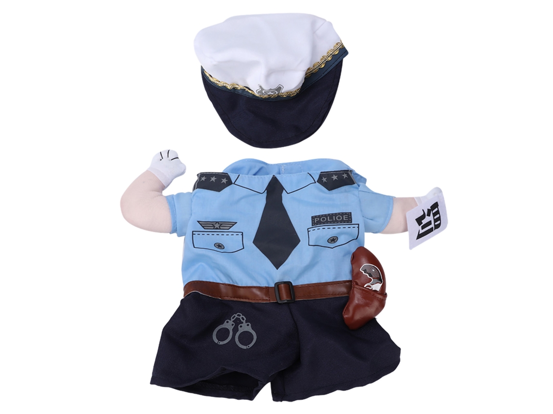 Kkpm-traje De Policía Para Mascotas Adorable De Poliéster Para Halloween, Disfraz Para Gatos Y Perros (m)