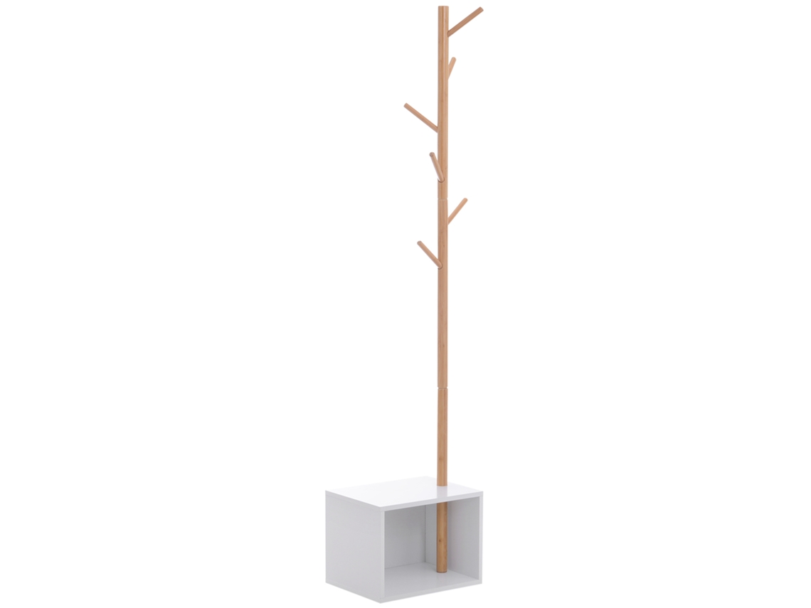 Perchero moderno con forma de árbol, con espacio para zapatos, 6 ganchos, para recibidor, 40x30x180cm | Sin marca