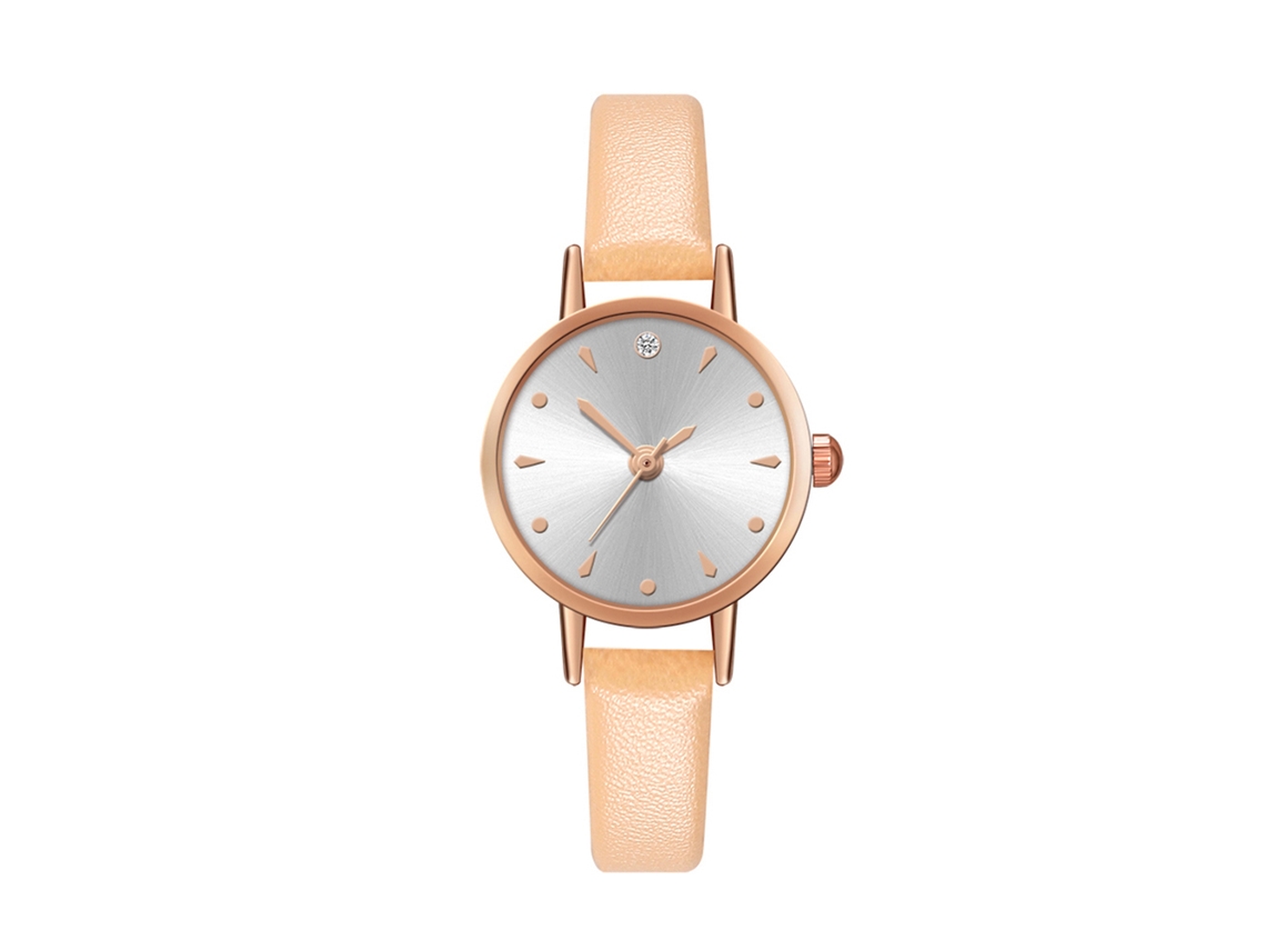 Reloj De Pulsera De Cuarzo Para Parejas Con Correa De Pu, Estilo Sencillo Y Elegante, Blanco/beige.