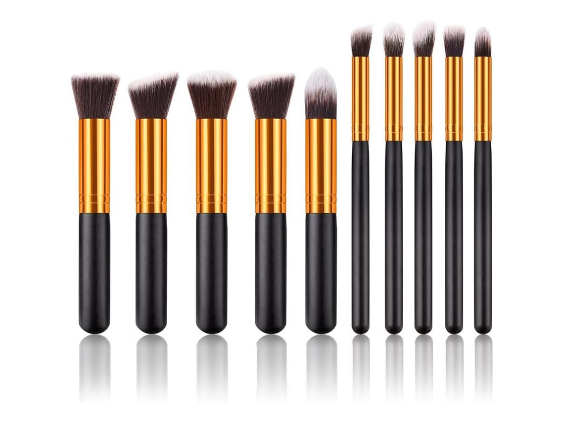 Set De 10 Brochas De Maquillaje Profesionales: Polvos, Base De Maquillaje, Sombras De Ojos Y Corrector.