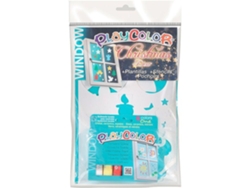 Caja Con 6 Témperas Sólidas + Plantillas Playcolor para Ventanas para Pintar Sobre Vidrio Playcolor