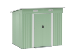 Puerta Metálica 2,3m³ 207x130x182cm Verde con Ventana