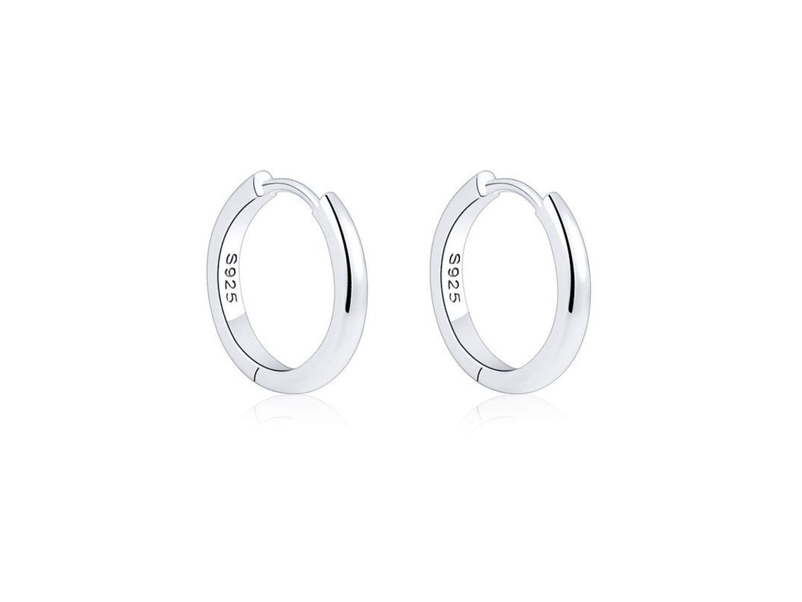 Pendientes De Aro De Plata De Ley 925, 15 Mm, Hipoalergénicos, Brillantes, Para Mujeres Y Niñas.